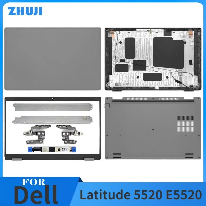 

New For Dell Latitude 5520 E5520 Laptop LCD Back Cover Frame Front Bezel Palmrest Bottom Case Panel 0GYKGD 0GV7CX 0RGRJJ Silver