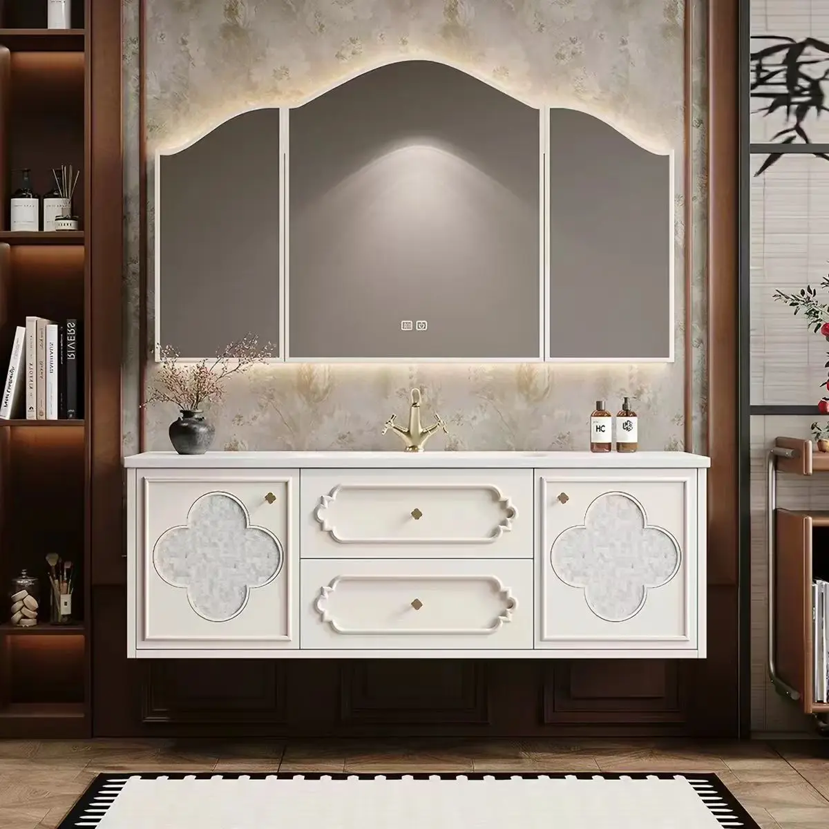 New arrivalfrench style bathroom cabinet all-in-one basin wash basin cabinet combination