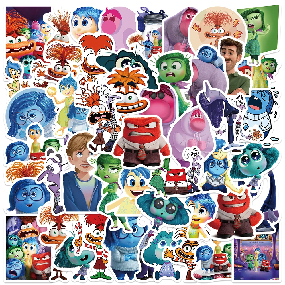 50pcs Cool Disney Movie INSIDE OUT Graffiti Stickers DIY Waterproof Car Skateboard Laptop Luggage Diary Vinyl Sticker Wholesale