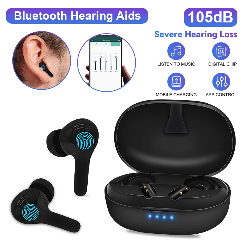 

Hearing Aids For Deafness Rechargeable Hearing Aid Bluetooth Sound Amplifier with Severe Hearing Loss Noise Reduction audifonos