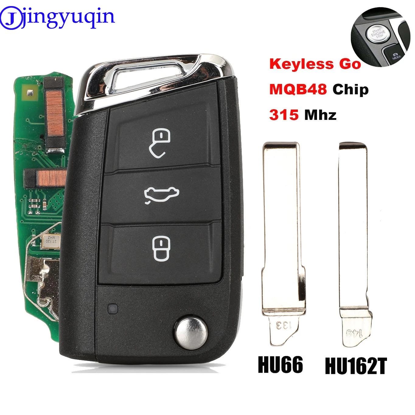 jingyuqin Keyless-go Remote Car Key 315MHz MQB48 For VW Seat Golf 7 MK7 Touran Polo Tiguan 5G6 959 752 AN/5G6959753 AE/BH