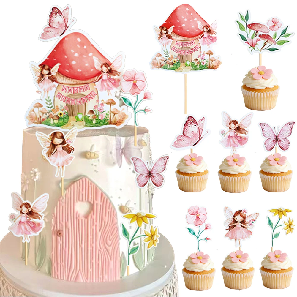 Feen-Cupcake-Topper, Happy Birthday Kuchendekoration, Feen-Geburtstagsparty-Dekorationen, Mädchen Erster Geburtstag, Baby-Shower-Partyzubehör – Detail 1