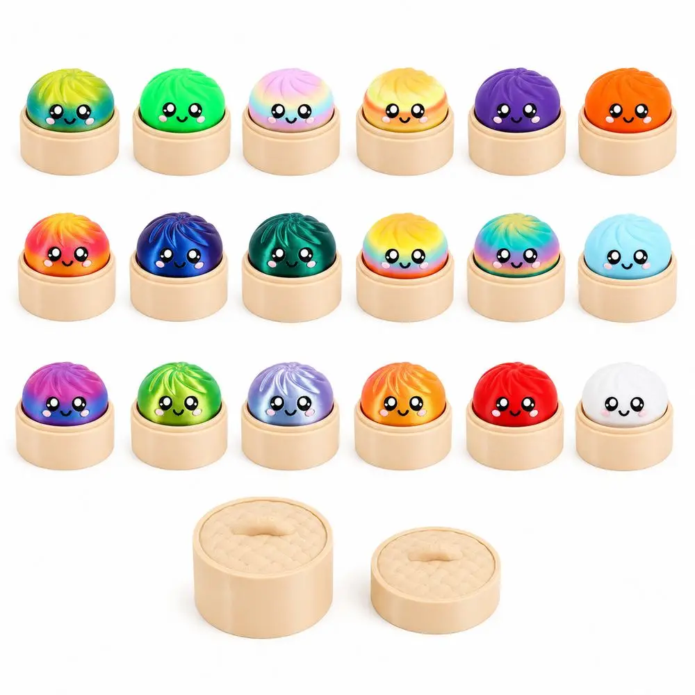 3D Printed Dumplings Luminous Click Press Baozi Fidget Button Multiple Gradient Colors Mini Stress Relief Home Decoration
