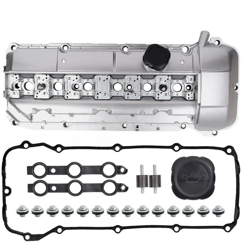 11121432928 New Aluminum Engine Valve Cover Cylinder Head 11121748630 For BMW M52 M54 M56 E39 E46 X5 Z3 2.5 2.8 3.0L 11121748630