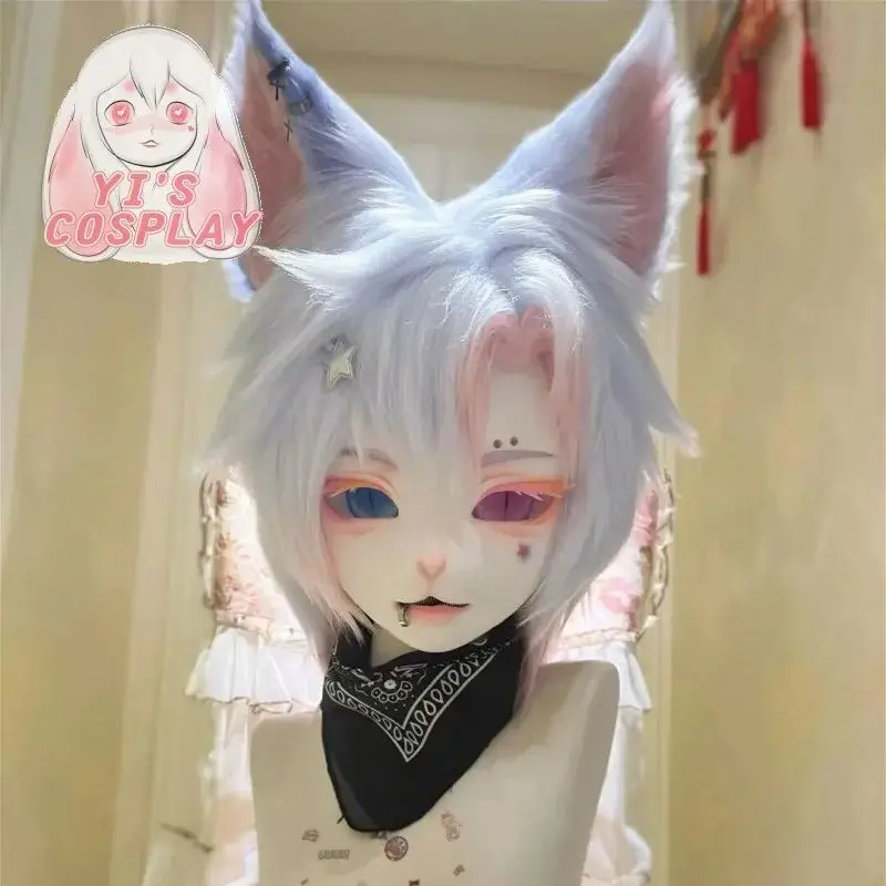 

Yis cosplay Custom Furry head Kigurumi Head Cosplay Kemono Fursuit Handmade Headsets Beast Customized Fursuit Kemono Head