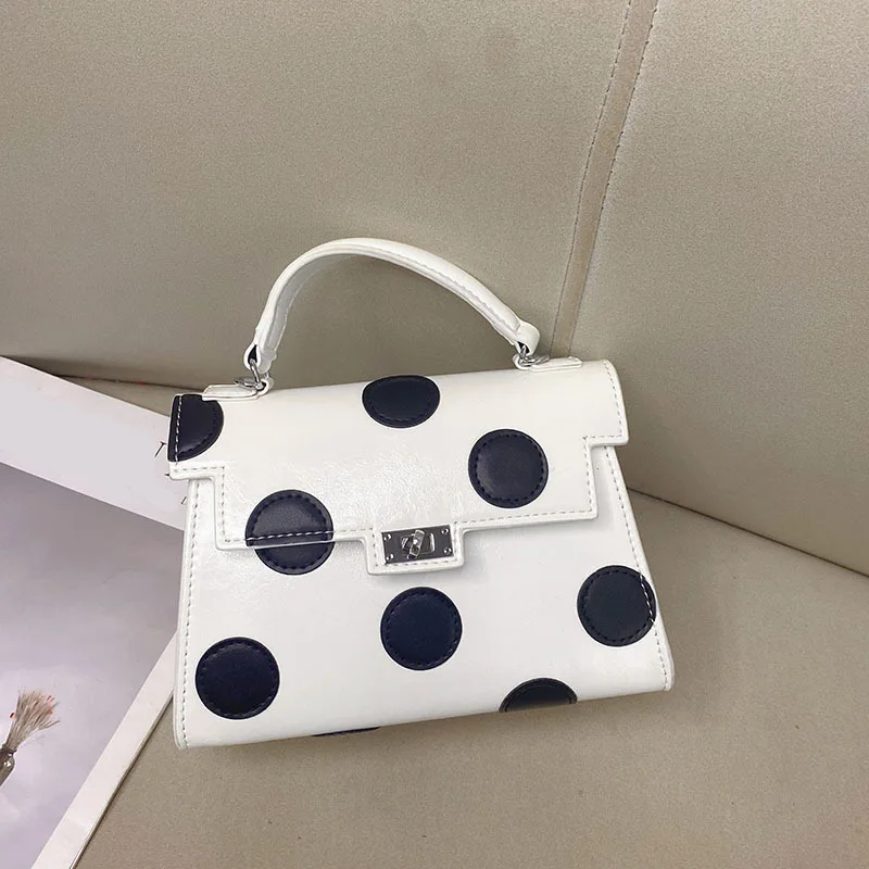 

Women's Bag Cute Polka Dot Printed Patent Leather Glossy Surface Purse and Handbag Crossbody Bag for Women Mother Kid Bags Girl