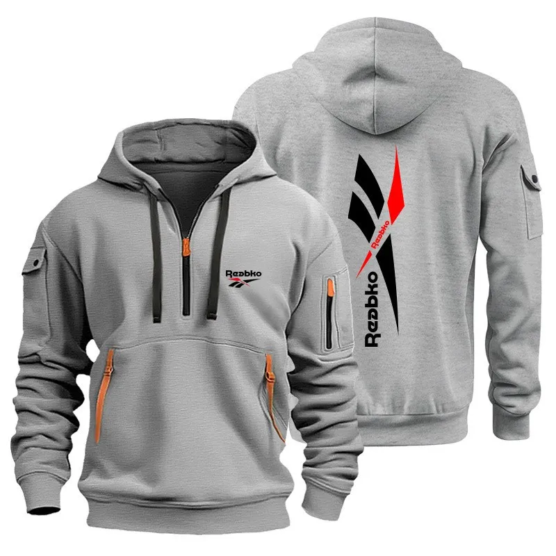 Men's Multi Pocket Hoodie New Fashionable Autumn and Winter, Fashionable Pattern Printed Drawstring Hoodie Sports Sweatshirt - Image 6