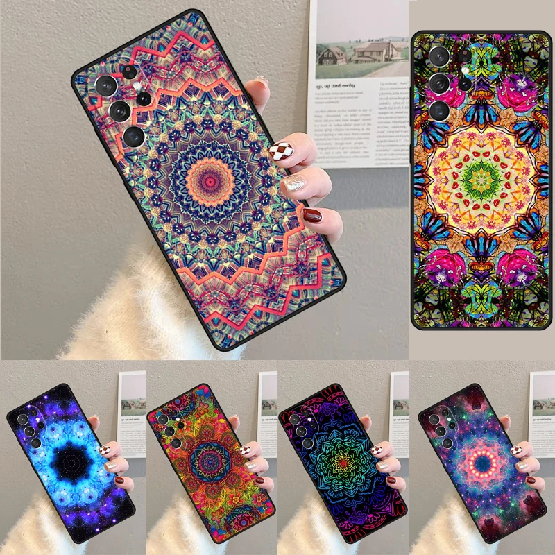 Mandala Flower Totem Silicone Phone Case For Samsung Galaxy note 10 pro S26 S25 S24 S23 S22 S21 Plus S25Ultra Capa Cover