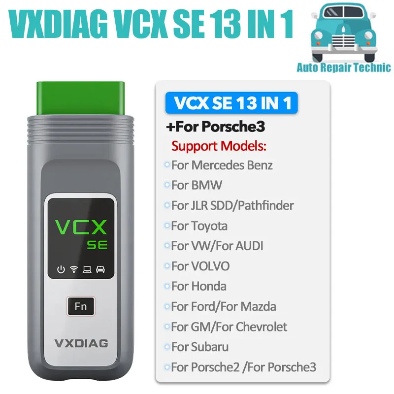 

New VXDIAG VCX SE 13 IN 1 For All models for JLR DOIP Automotive Diagnostic tool For Mercedes Benz OBD2 scanner For Porsche 3