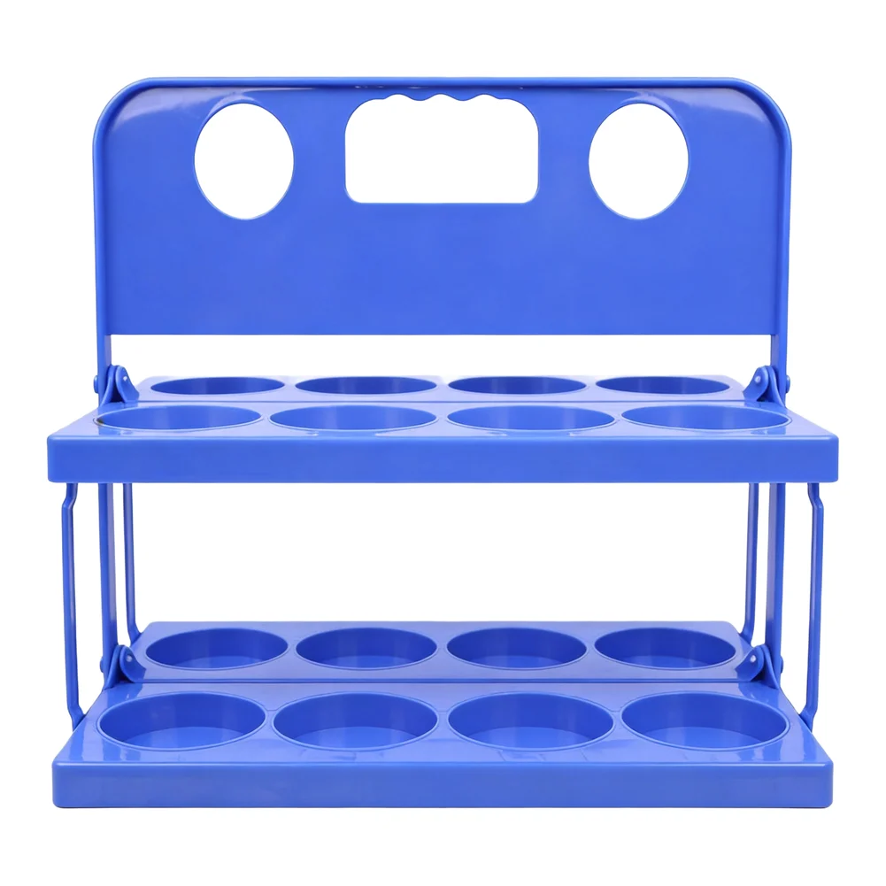 Lightweight 10 Compartment Foldable Bottle Rack for Athletic Events with Consistent Compartment Size and Layout