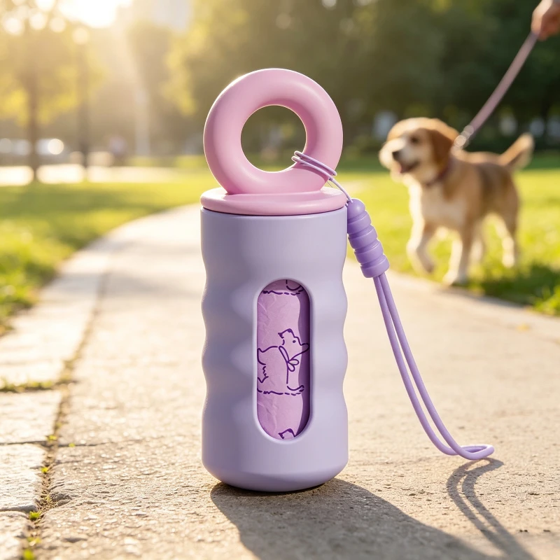 Poop Bag Dispenser - Haustier-Kotbeutel-Spender-Set Tragbarer Hundekotbeutelhalter für Outdoor-Spaziergänge Hundekotbeutel