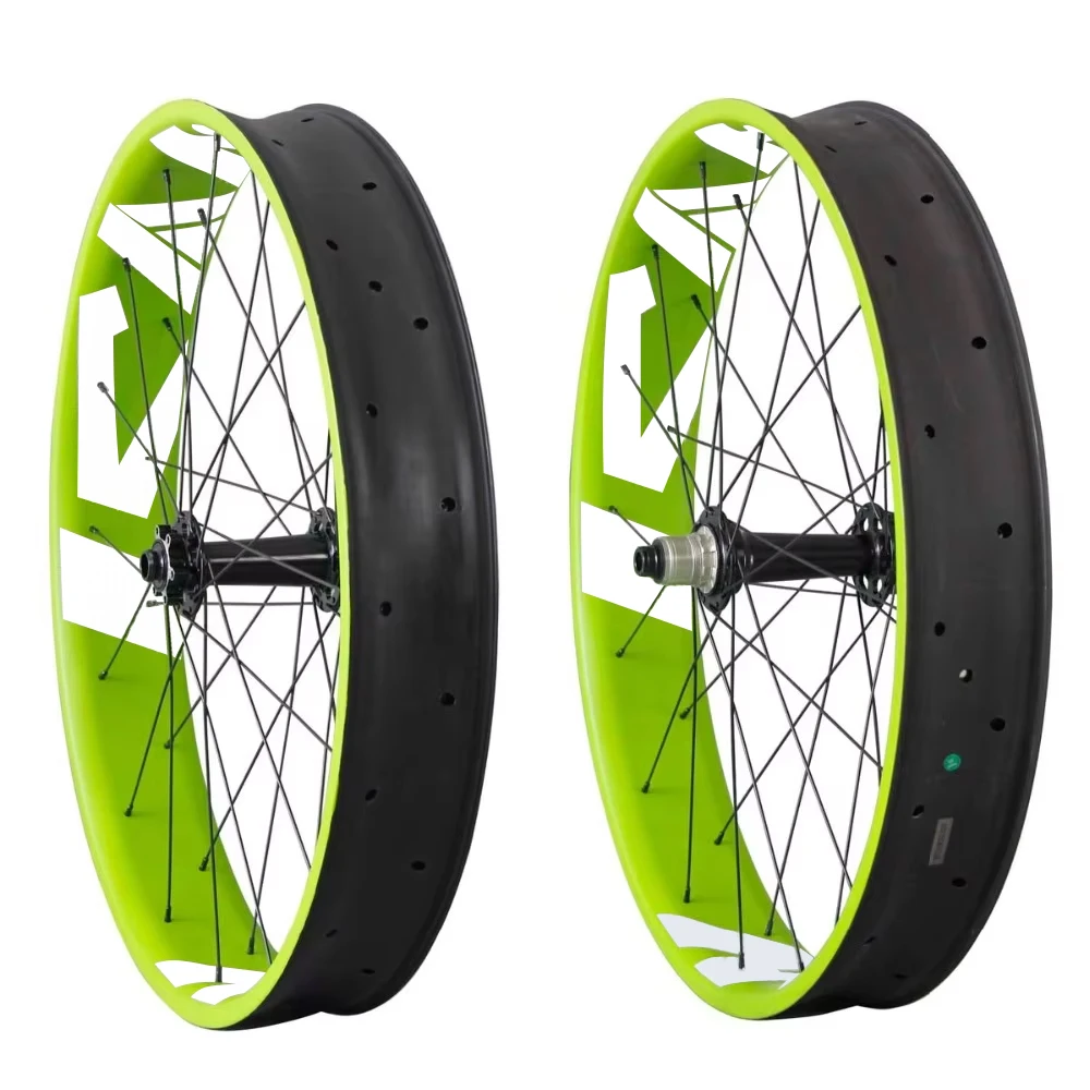 ICAN Toray T700 carbon fatbike wheels 26er fat bike wheelset Powerway M74 hubs 10/11 speed 90mm width UD-matt a pair wheel FW90