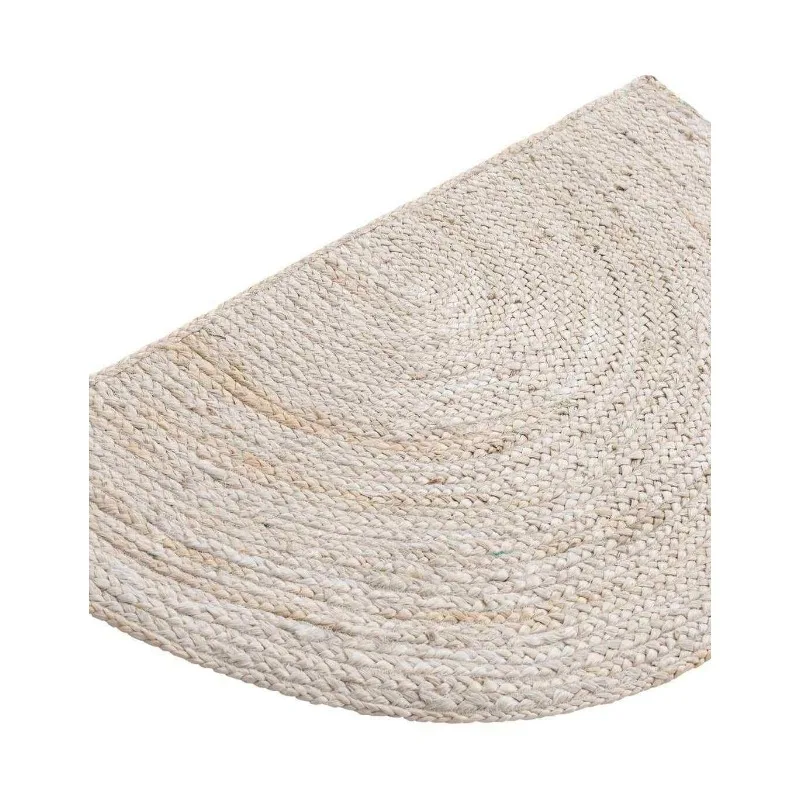 Natural Jute Rug Half Moon Braided Off White Door Mat Modern Area Rug