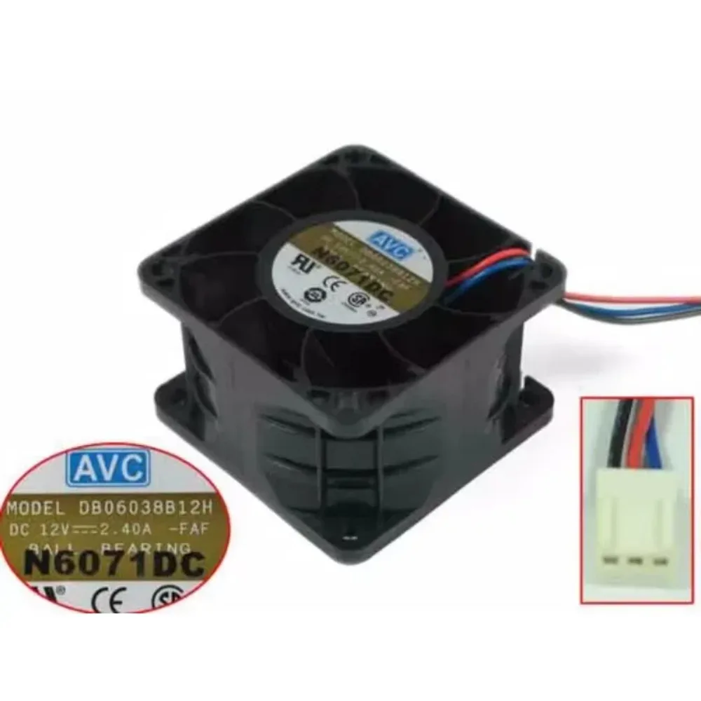 AVC DB06038B12H FAF Cooling Fan DC 12V 2.40A 60x60x38mm 3-Wire