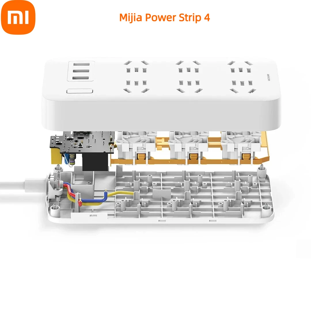 Xiaomi mijia power strip 4 controle de carregamento rápido extensão soquete adaptador para xiaomi power strip casa inteligente