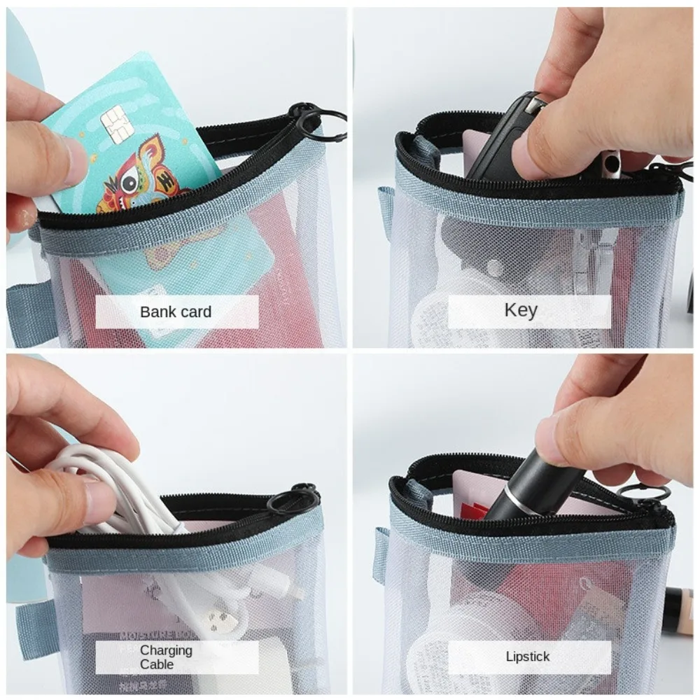 Napkin Storage Bag Coin Money Bags Small Item Bag Women Change Storage Bag Mini Coin Purse Clear Mesh Bag Lipstick Cosmetic Bag