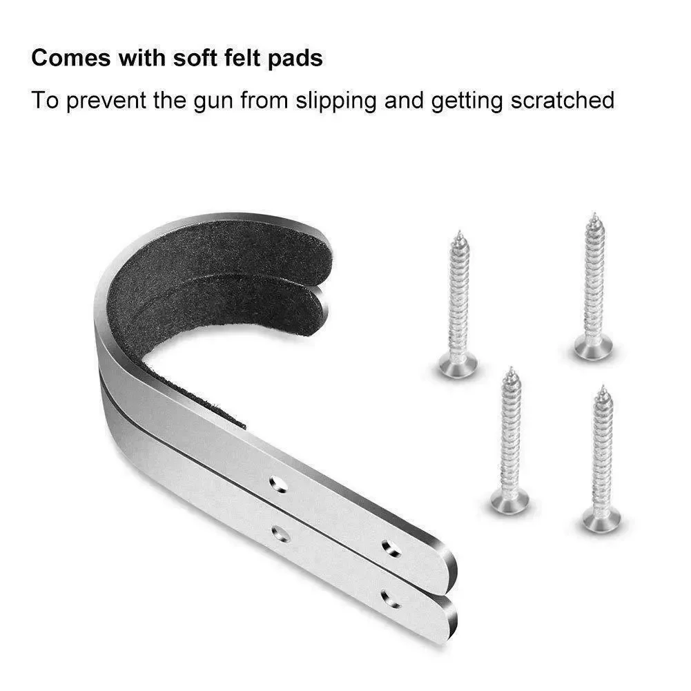 Rack de arma de montagem na parede, ganchos de metal para pendurar e armazenar suporte de arma de aço resistente com estofamento macio, ferramenta de caça