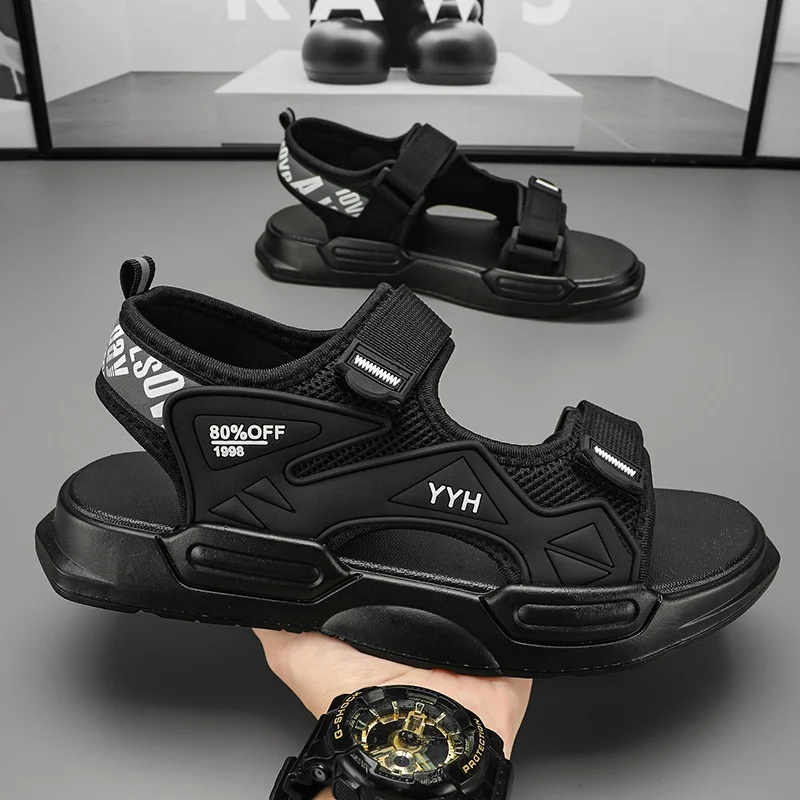 

Men's Breathable Mesh Sport Sandals, Non-slip Thick Sole, Casual Outdoor Beach Shoes for Summer