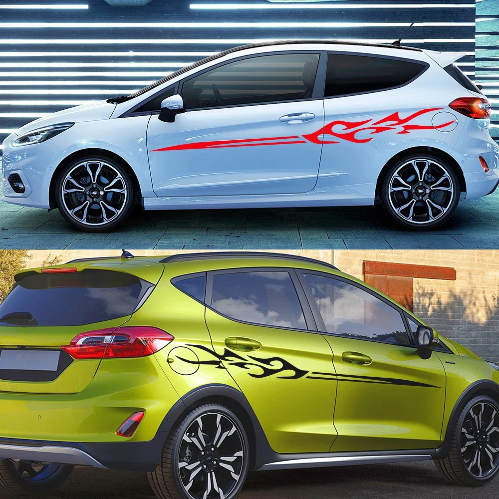 ملصق سيارة لفورد فييستا طقم جانبي للباب التلقائي شارات PVC مقاومة للماء من الفينيل لتزيين السيارات ملحقات السيارة الخارجية