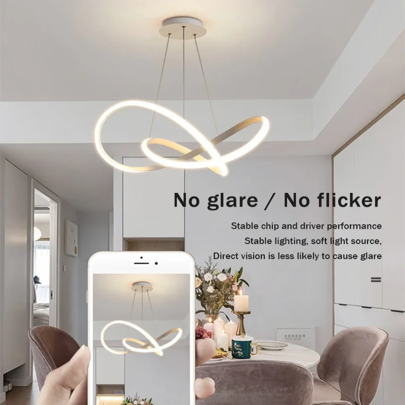 Nordic Creative LED Chandelier Aluminum Clover Design Restaurant Living Room bedroom droplight Interior Home Decor pendant light