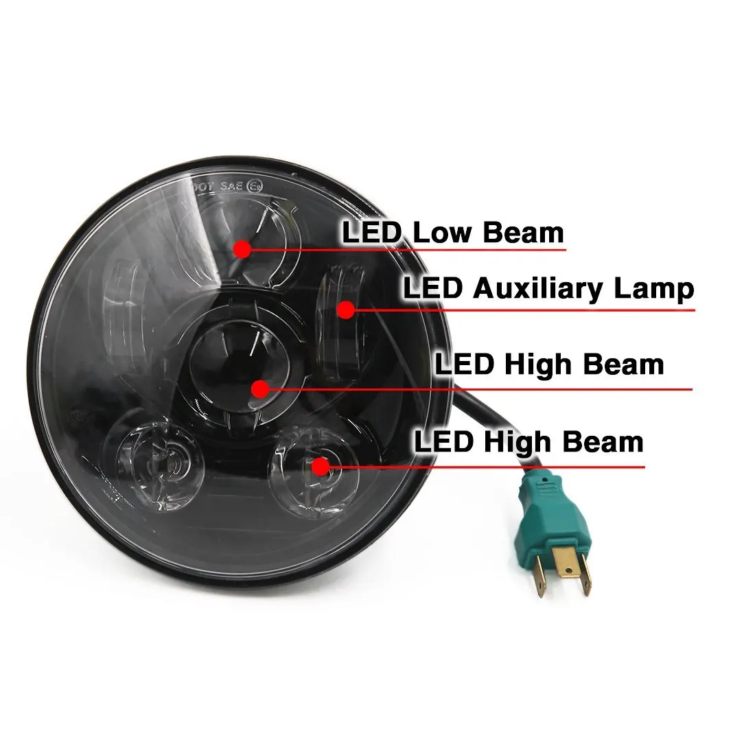 2PCS 5.75 Inch LED Headlight Projector for Triumph Rocket iii 3 & Speed Triple & Street Triple 5 3/4