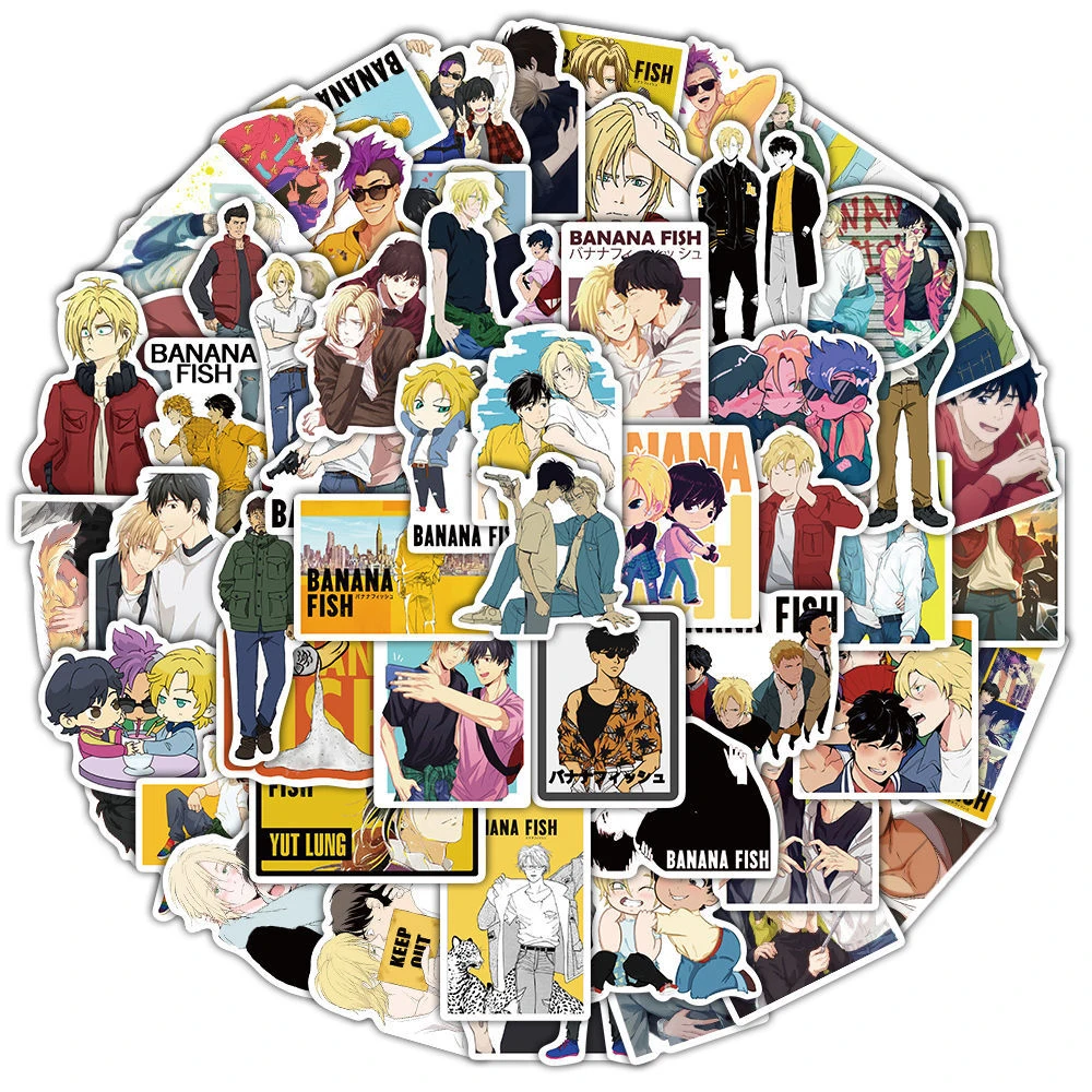 10/30/50/100pcs Banana Fish Stickers Lynx Ash Eiji Anime Sticker Scrapbooking Car Phone Bike Wall Waterproof Lee Yut Lung Decals