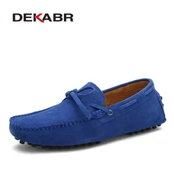 DEKABR Brand Big Size Cow Suede Leather Men Flats New Men Casual Shoes High Quality Men Loafers Moccasin Driving Shoes