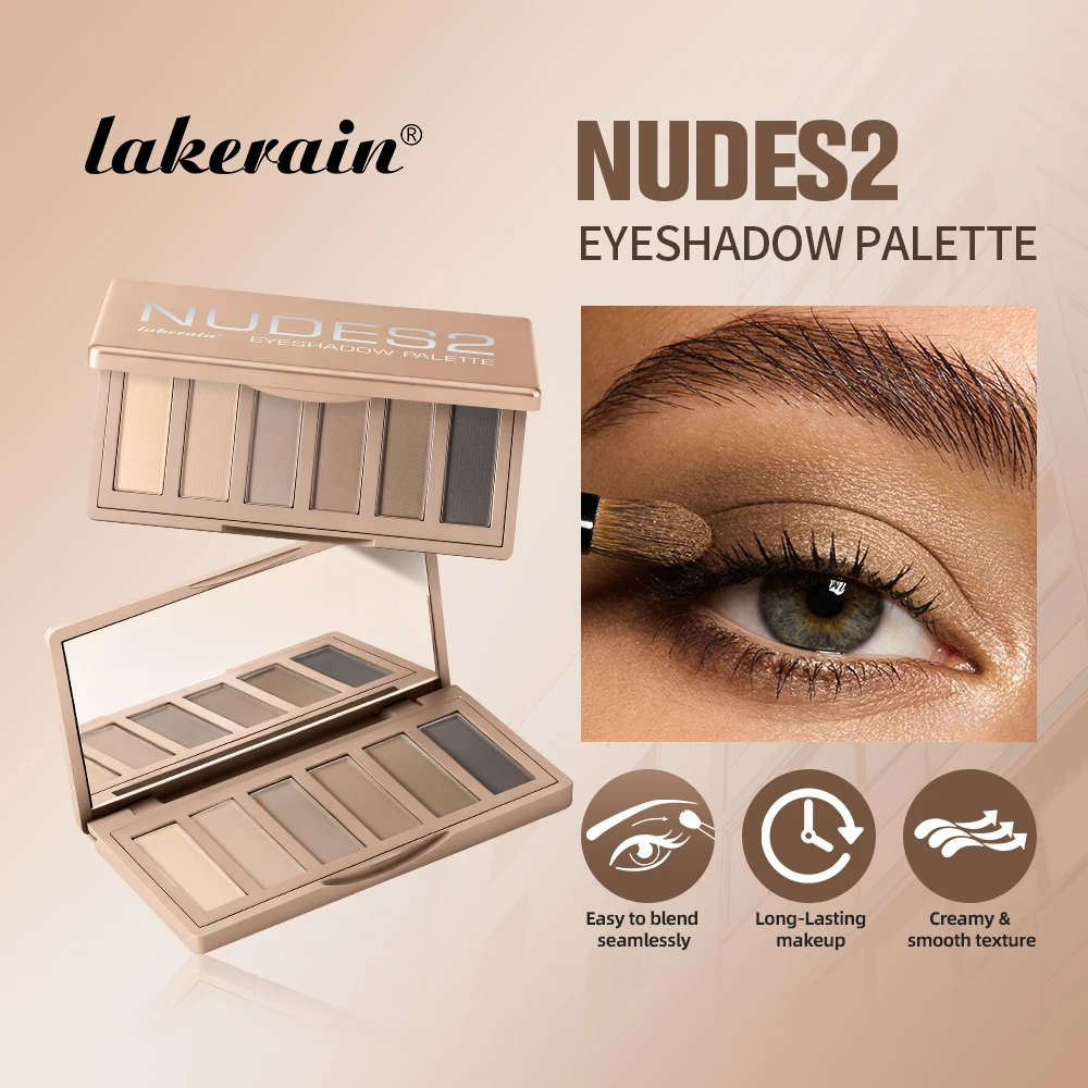 NUDES2 Eyeshadow Palette Rich Pigment Neutral Matte Shades Creamy & Smooth Texture Long Lasting Makeup Effect Eyeshadow Palette