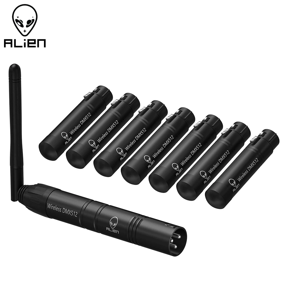 alien transmissor receptor xlr sem fio para disco dj party bar stage par moving head laser light controlador dfi 24g dmx 512 alien 01