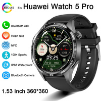 New Huawei Watch5 Men Smartwatch Outdoor Sports Compass Bluetooth Call NFC Heart Rate GPS Track Weather Waterproof Smart watch