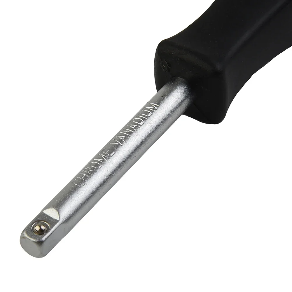 Connection Handle Connecting Rod Dual-purpose Multi-function Screwdriver Square Rod Black Square Rubber Handle 1/4