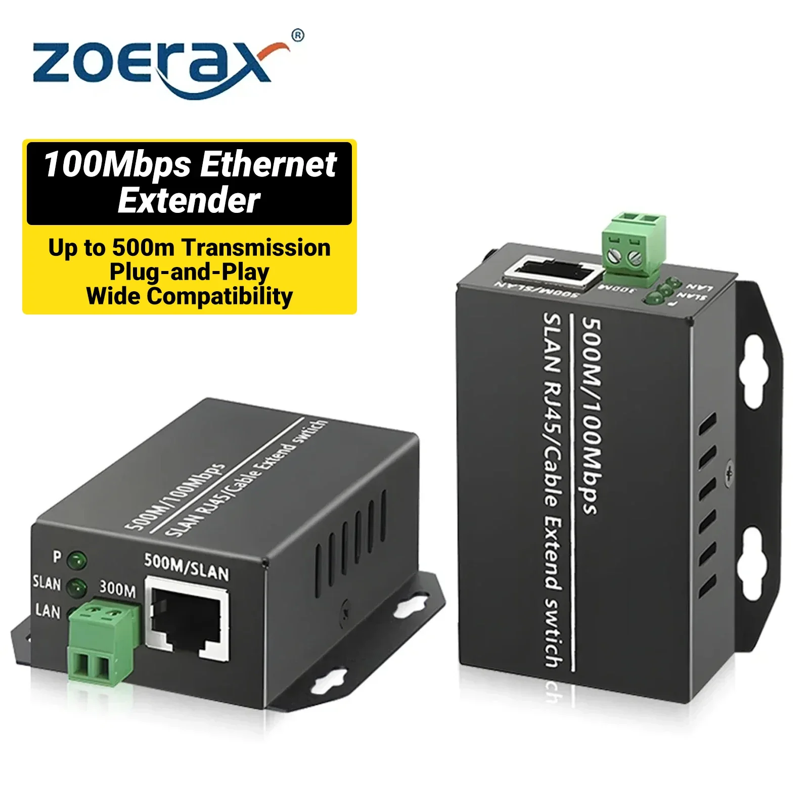 

Удлинитель Ethernet ZoeRax 100 Мбит/с, 500 м, Cat5e/Cat6, для кабелей Twisted Pair/Coax, сетевой ретранслятор для IP-камер