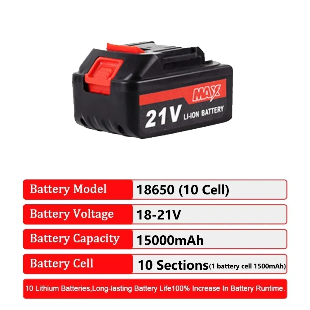18V 20V 21V vysoce výkonná dobíjecí lithium-iontová baterie s nabíječkou pro Makita BL1830 BL1840 BL1850 baterie pro elektrické nářadí - náhled 4