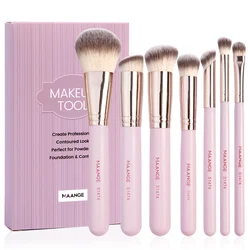 MAANGE 7PCS Makeup Brush Set Foundation Concealer Eyeshadow Makeup Brush for Liquid Cream Soft Fluffy Cosmetic Makeup Tools