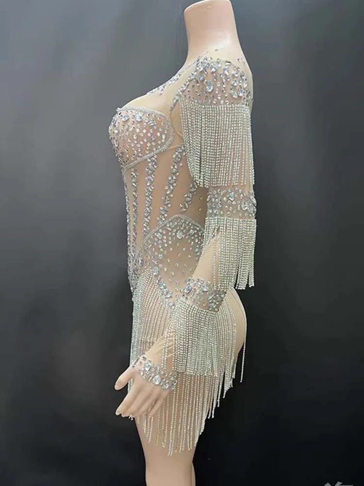 High Quality Hot Stamping Tassel Elastic Jumpsuit 2025 New Fashion Custom Women'S Clothing