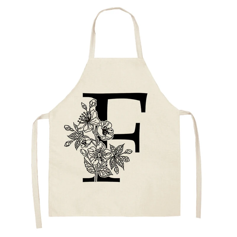 Home wreath Letter Pattern Apron Women Men child Linen Stain Resistant Apron Cooking Household Cleaning Tool Kitchen Utensils