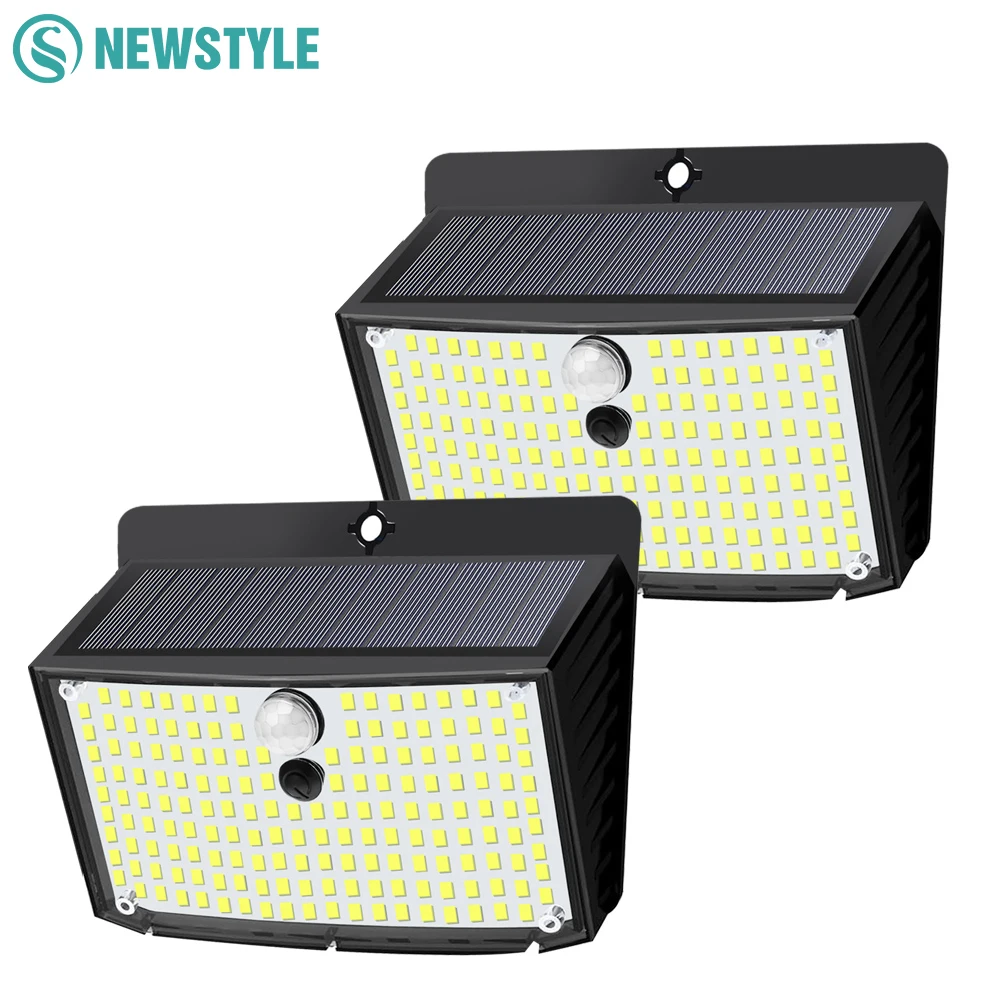 

Solar Lights Outdoor 168LED 3 Lighting Modes Motion Sensor Wall Light IP65 Waterproof Solar Powered For Garden Patio Yard