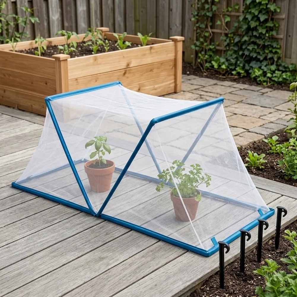 Plant Cover Mesh for Raised Beds Foldable 47.24 x 23.62 Inches Polyester Lightweight Garden Protector for Fruits Flowers