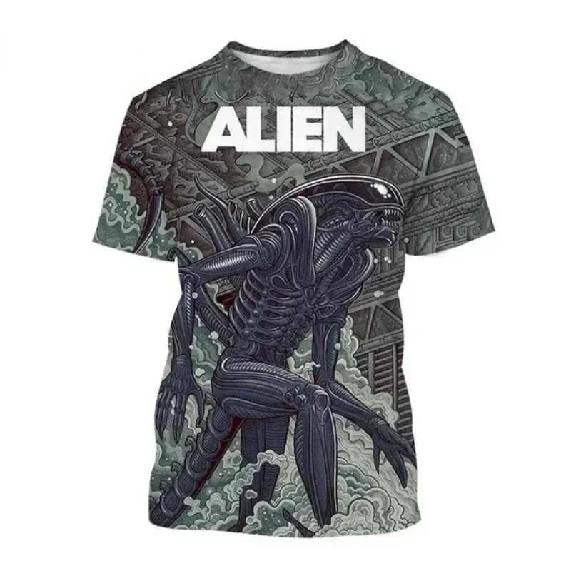 Fashion Men Clothing New Alien Creature 3D Print T-shirt Personalized Casual Oversized T Shirt Harajuku Street Unisex Tops Tees