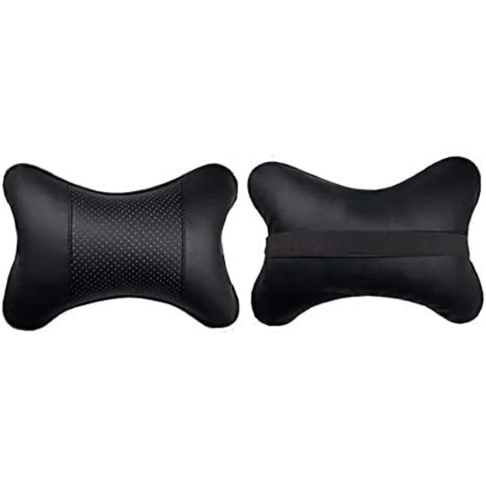 1PCS Car Neck Pillows Both Side Pu Leather Pack Headrest Fit for Most Cars Filled Fiber Universal Car Pillow