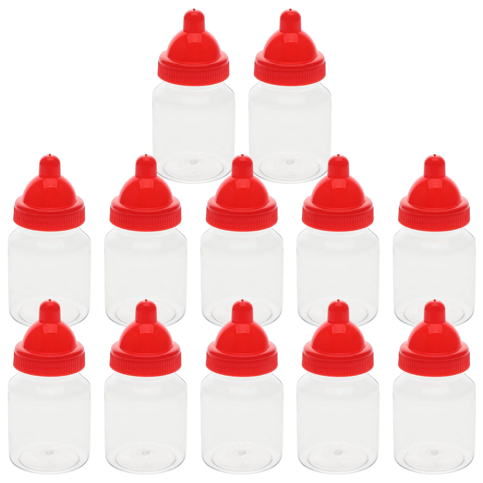 

12Pcs Candy Boxes Mini Candy Jar Fillable Baby Bottles Clear Plastic Baby Shower Favor Bottle Party Treat Storage