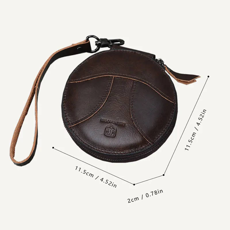 2022 New Round Women Wallets Genuine Leather Cute Retro Zipper Mini Ladies Wallet Bag High Quality Coin Pocket Female Purses