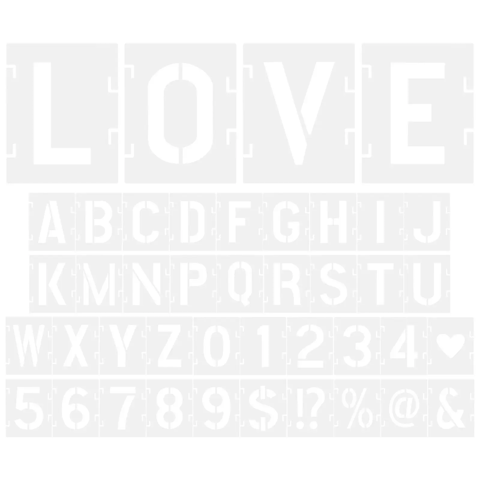 

1Set Lightweight Sturdy Letter Number Symbol Stencils for Spray Painting Wall Decor Crafts Advertising Reusable Alphabet Stencil