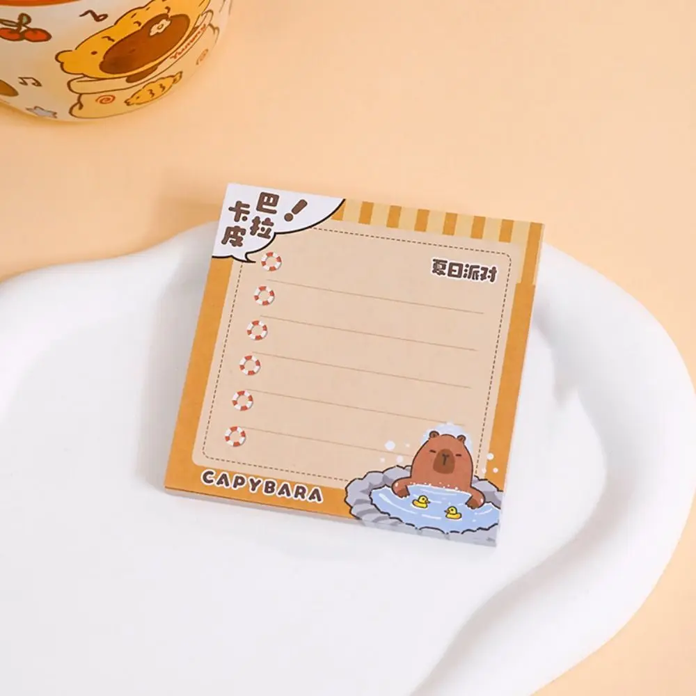 50 pieces Sticky Gift Kawaii Capybara Memo Pad N Times Ins Sticky Notes Creative Portable Cartoon Message Notes To Do List