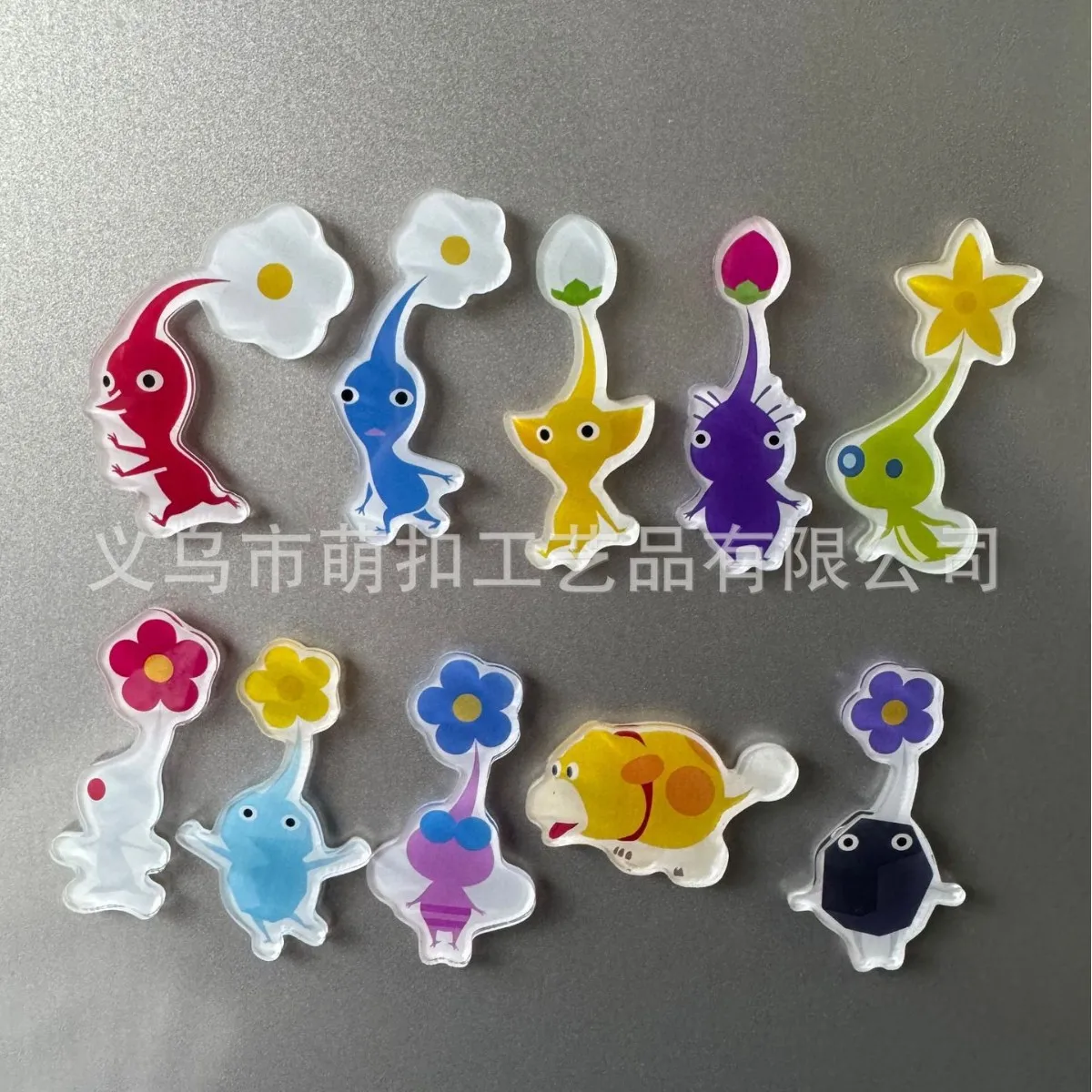 Cartoon Animal Fridge Magnets: Pikmin Game Character Acrylic Magnetic Fridge Magnets