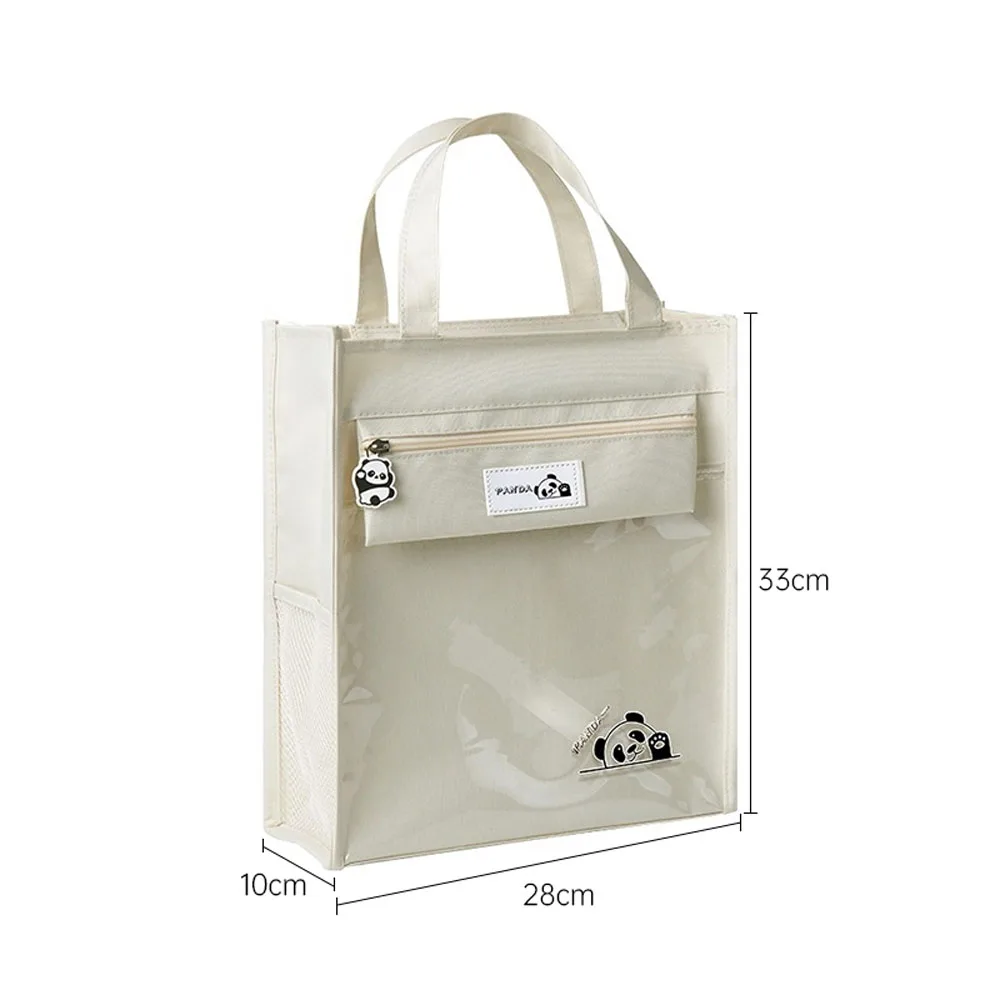 Tote Bag for Students Large Capacity Canvas Tutoring Book Bag Homework Storage Portable Handbag Pouch Shopping Shoulder Bag