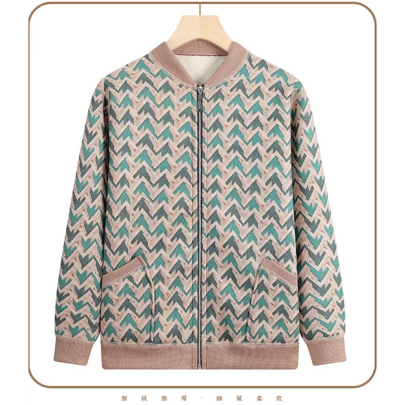 الخريف والشتاء سترة سستة سترة جيب جولة الرقبة طويلة الأكمام سترة أعلى
