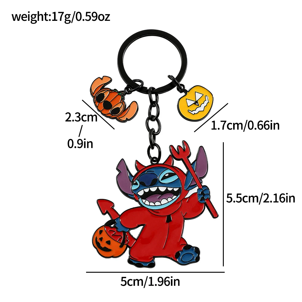 Anime Stitch Keychain Cute Figure Stitch Metal Pendant Keyring Kawaii Jewelry Accessories