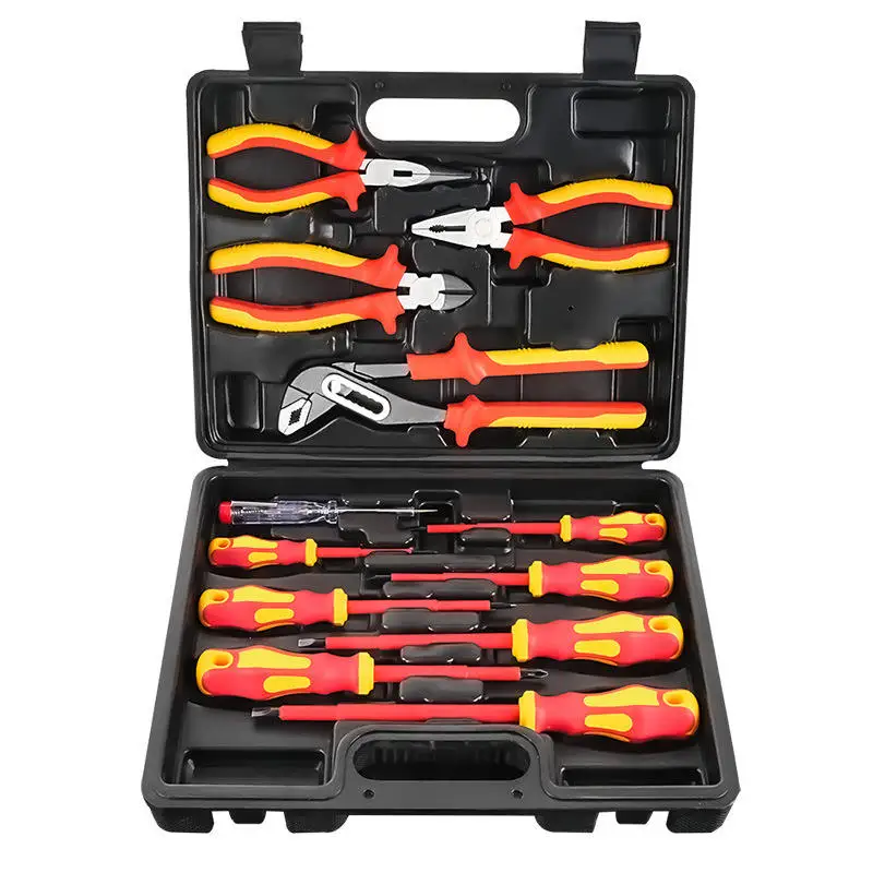 Insulated Screwdriver Pliers Set Chrome Vanadium Steel Plastic Case 1000V Electrical Tools for Electrician Magnetic