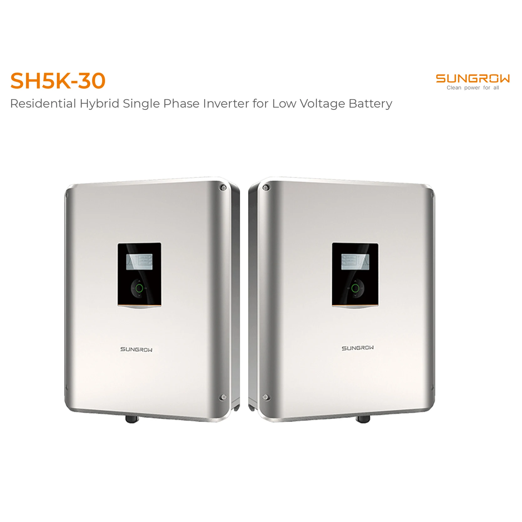 Sungrow 5 кВт on Grid 3 кВт автономные гибридные солнечные инверторы SH5K-30 с ЖК-дисплеем и модулем связи Однофазный солнечный инвертор